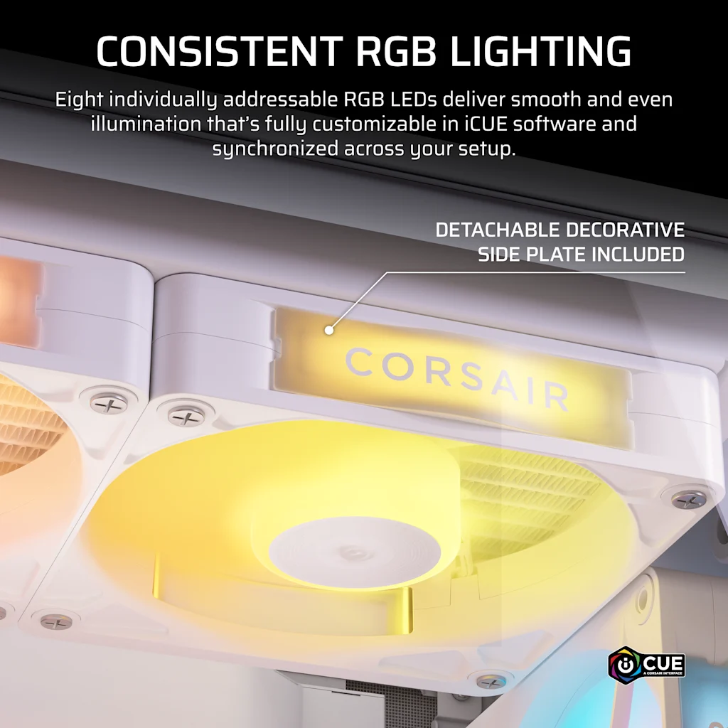 Corsair iCUE LINK RX120 II RGB PWM PC Fan Expansion - White thumbnail 5