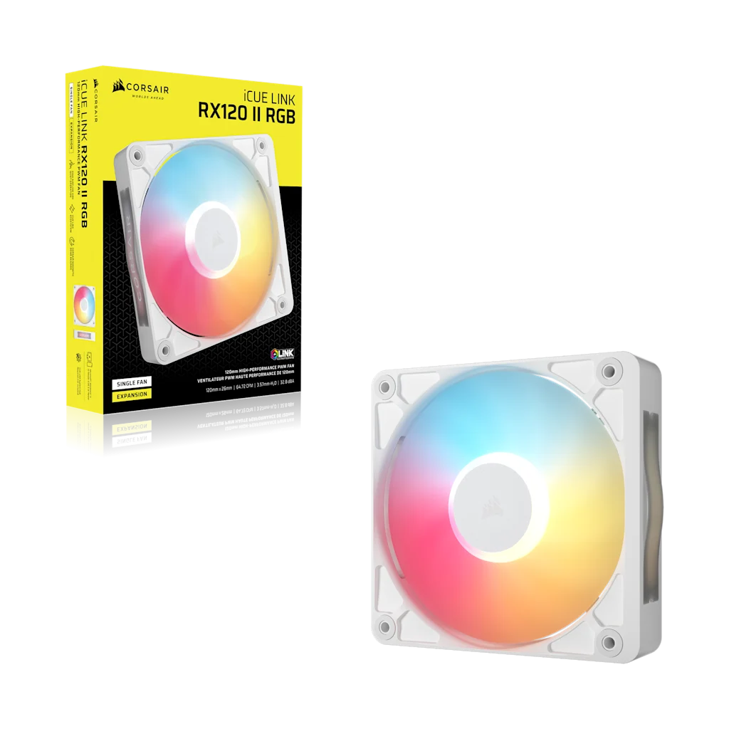 iCUE LINK RX120 II RGB PWM PC Fan Expansion - White