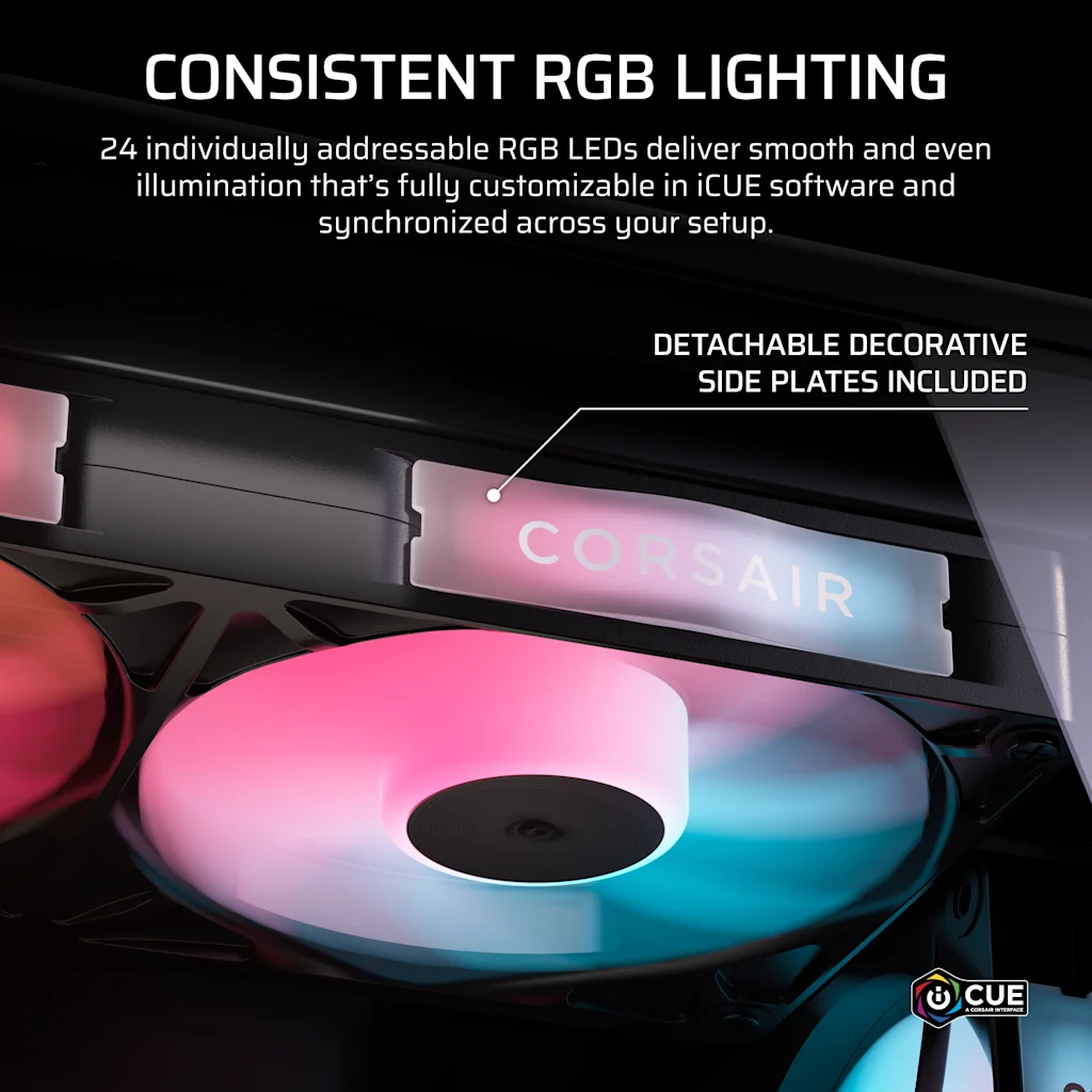 Corsair iCUE LINK RX360 II Unified Frame RGB PWM PC Fans Starter Kit with iCUE LINK System Hub thumbnail 5