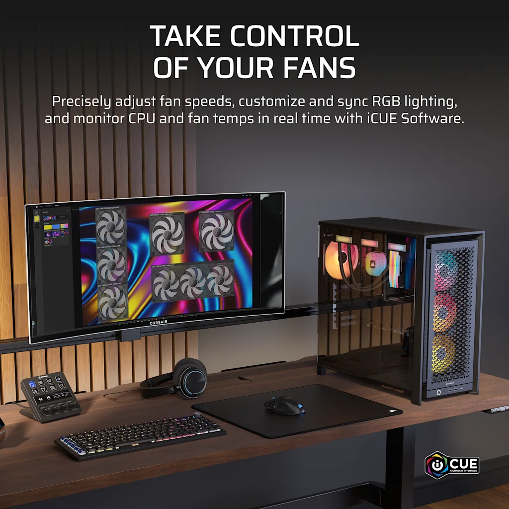Corsair iCUE LINK RX360 II Unified Frame RGB PWM PC Fans Expansion thumbnail 7
