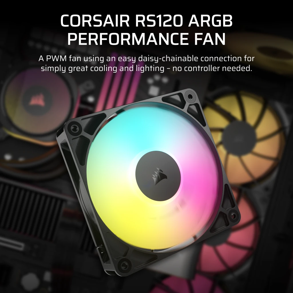 Corsair RS120 ARGB 120mm PWM Fan thumbnail 2