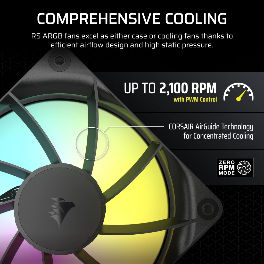 Corsair RS120 ARGB 120mm PWM Fan thumbnail 5
