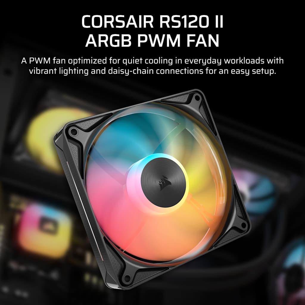 Corsair RS120 II ARGB 120mm PWM Fan thumbnail 3