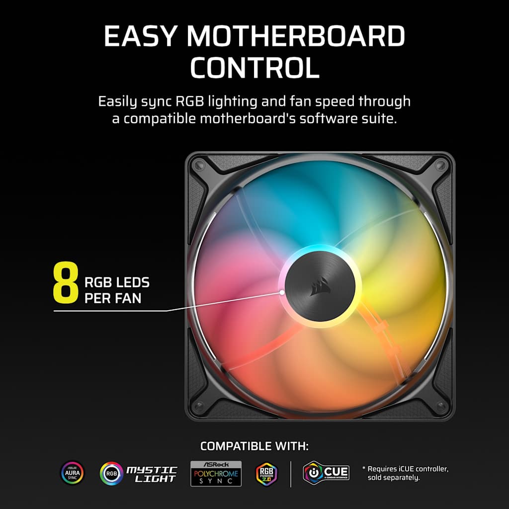 Corsair RS140 II ARGB 140mm PWM Fan thumbnail 3