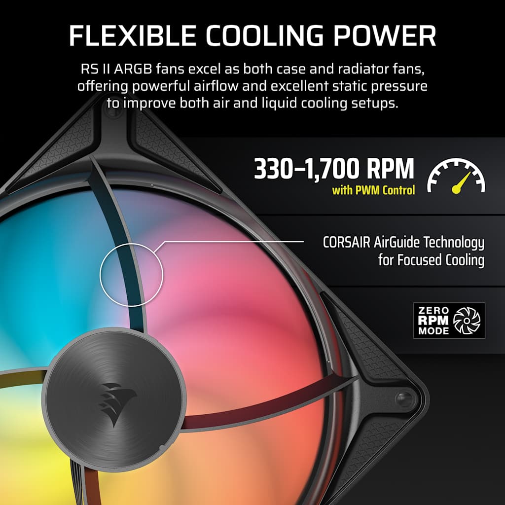 Corsair RS140 II ARGB 140mm PWM Fan thumbnail 6