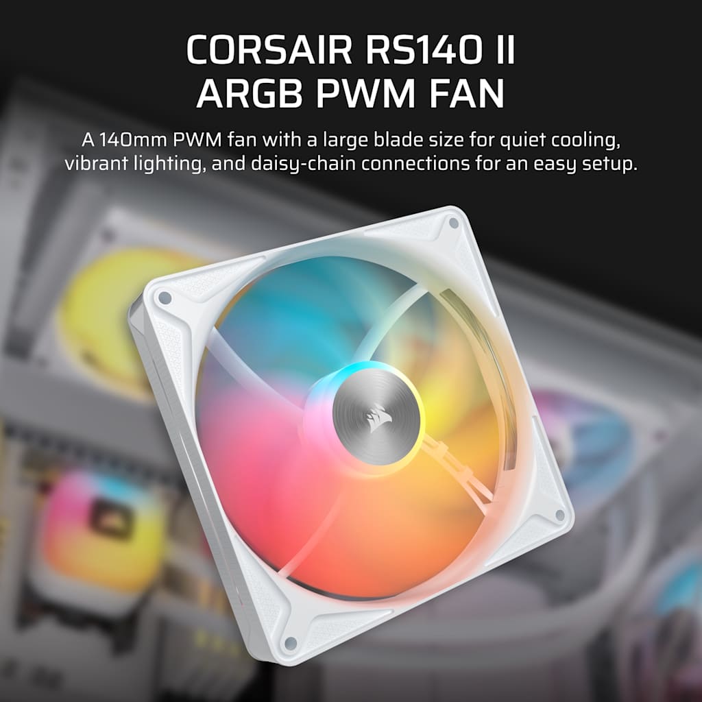 Corsair RS140 II ARGB 140mm PWM Fan - White thumbnail 2