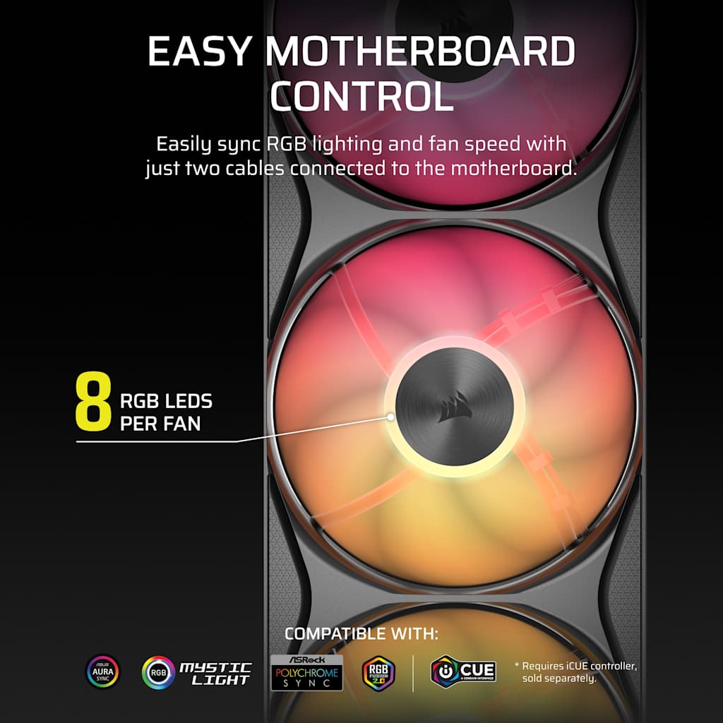 Corsair RS360 II ARGB Unified Frame PWM Fans thumbnail 3