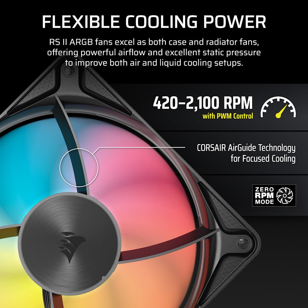 Corsair RS360 II ARGB Unified Frame PWM Fans thumbnail 6