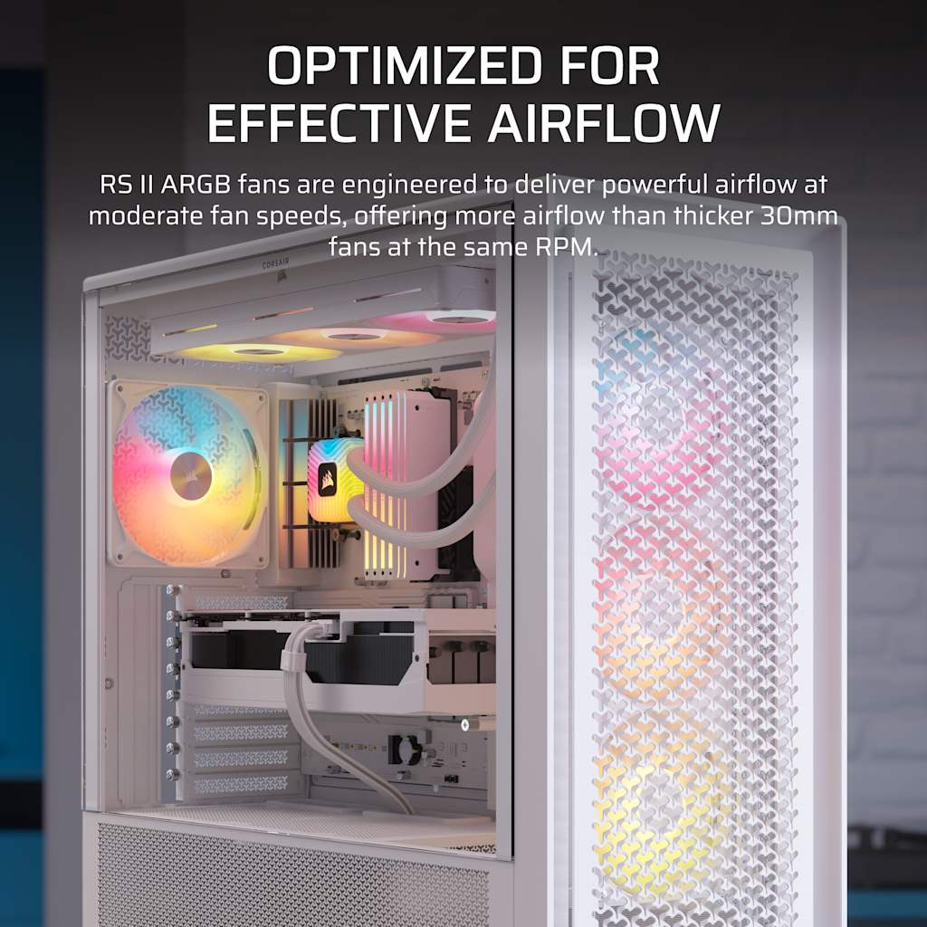 Corsair RS360 II ARGB Unified Frame PWM Fans - White thumbnail 4