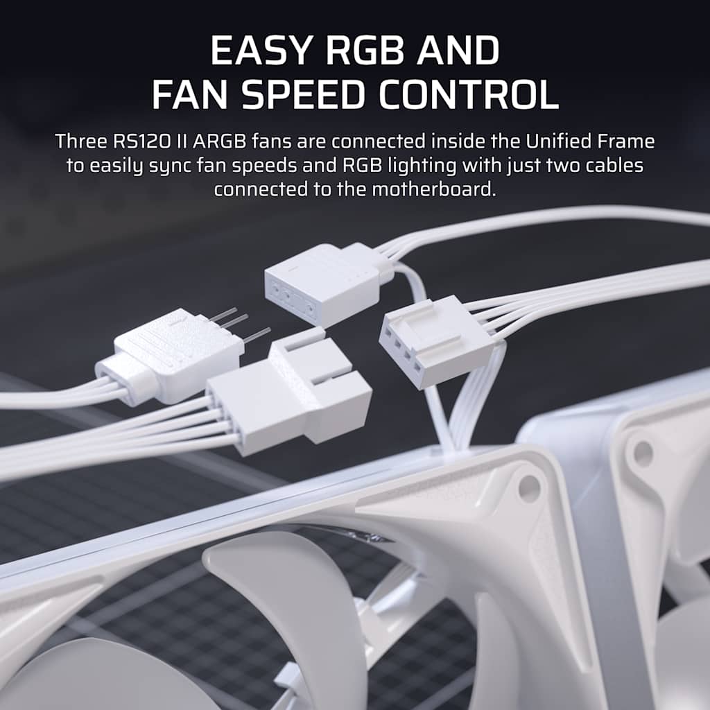 Corsair RS360 II ARGB Unified Frame PWM Fans - White thumbnail 5