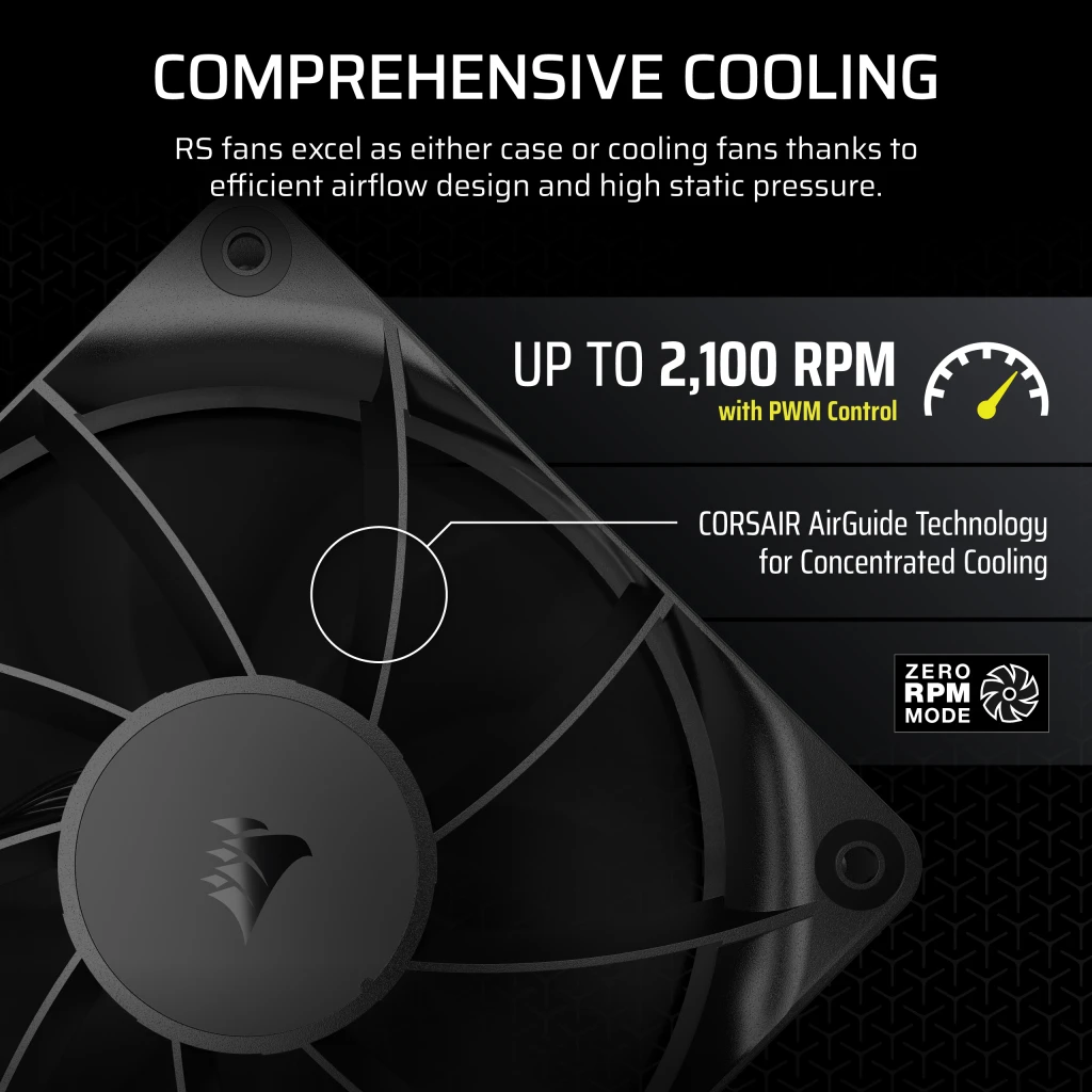Corsair RS120 120mm PWM Fans - Triple Pack thumbnail 4