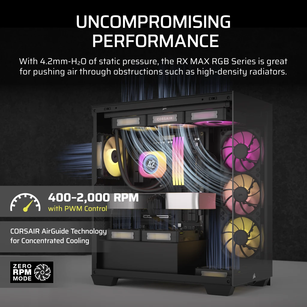 iCUE LINK RX120 MAX RGB 120mm PWM Thick Fan Expansion