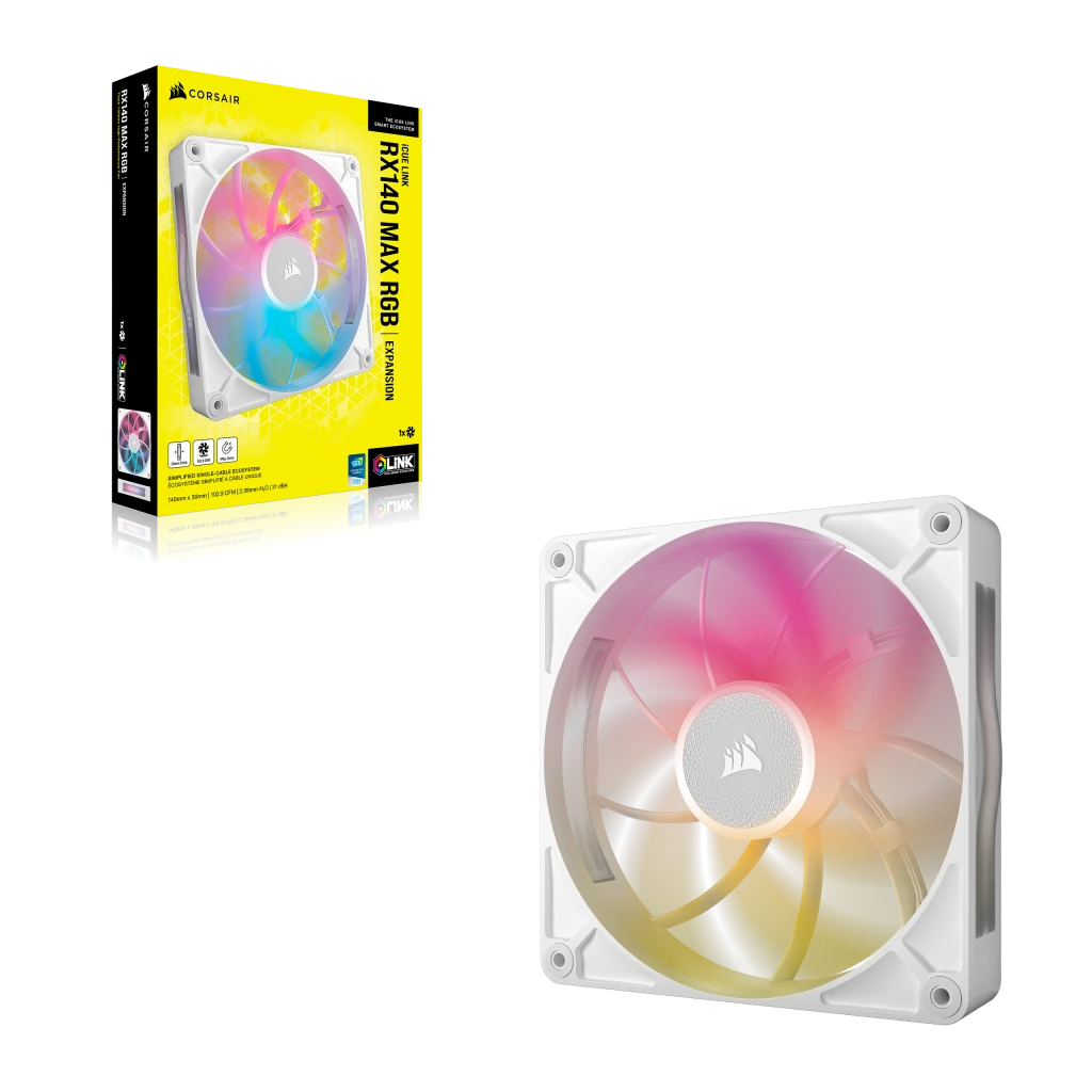 iCUE LINK QX140 RGB [ホワイト]（０１） Amazon.com: Corsair iCUE LINK QX140 RGB 140mm Magnetic Dome