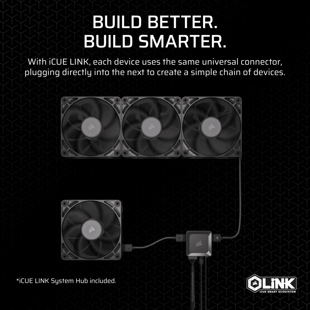 iCUE LINK RX120 MAX 120mm PWM Thick Fans Starter Kit