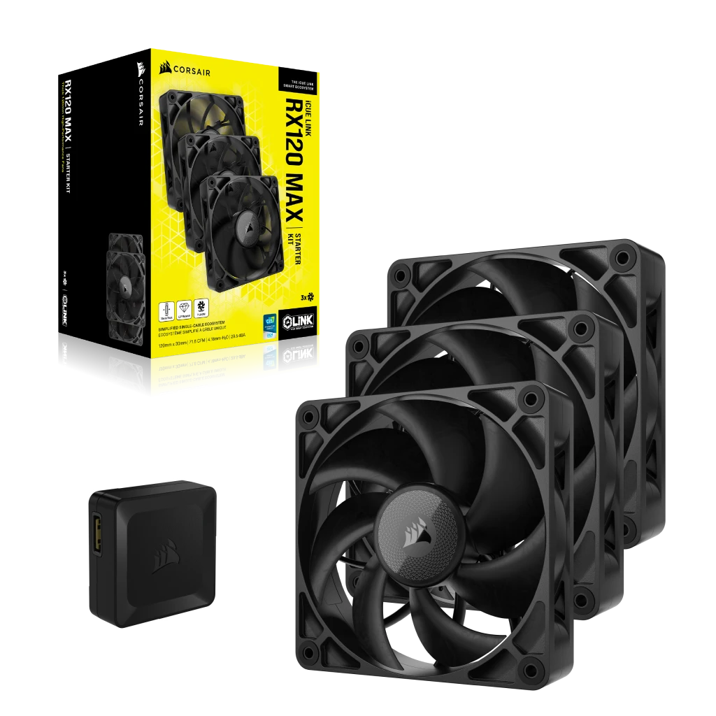 iCUE LINK RX120 MAX 120mm PWM Thick Fans Starter Kit
