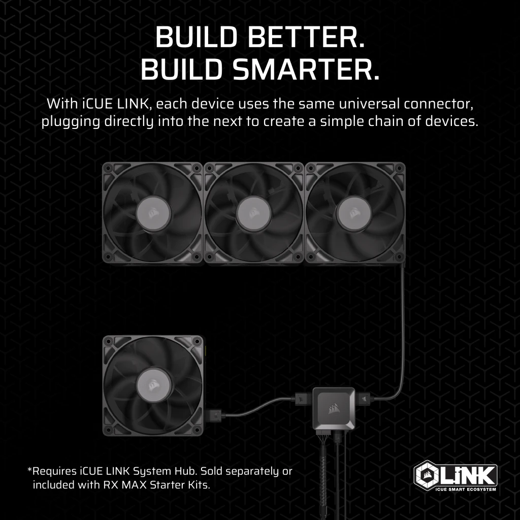 Corsair iCUE LINK RX120 MAX 120mm PWM Thick Fan Expansion thumbnail 5