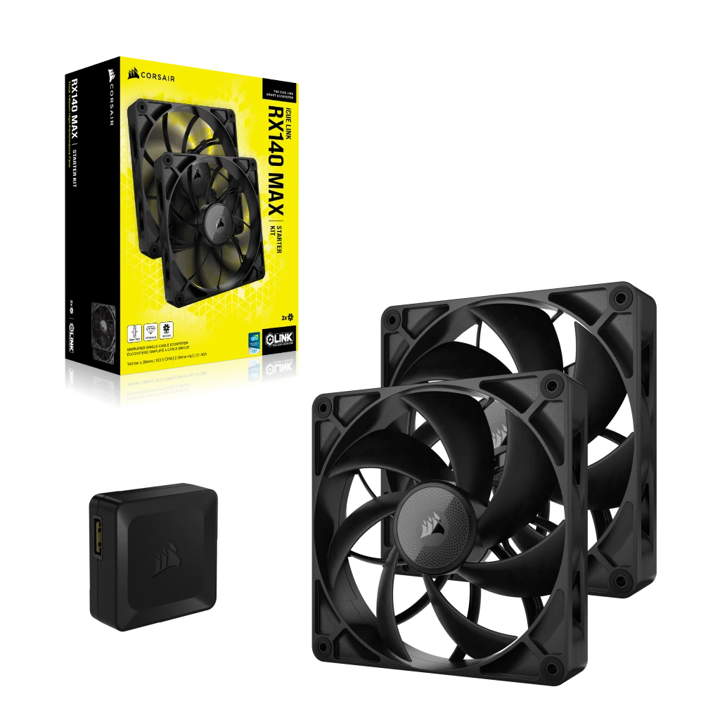 CORSAIR QX140 RGB StarterKit 2個セット Amazon.com: Corsair iCUE Link QX140 RGB 140mm Magnetic Dome