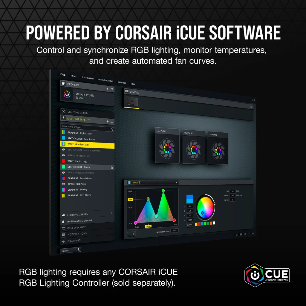 CORSAIR SP120 RGB ELITE Ventilateur Boitier PC 120mm RGB LED - Triple Pack  Lighting Node CORE (CO-9050109-WW) avec Quadrimedia