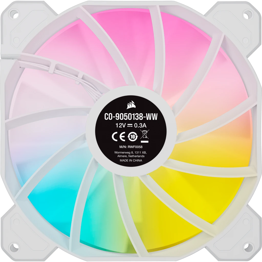 iCUE SP140 RGB ELITE Performance 140mm White PWM Fan — Dual