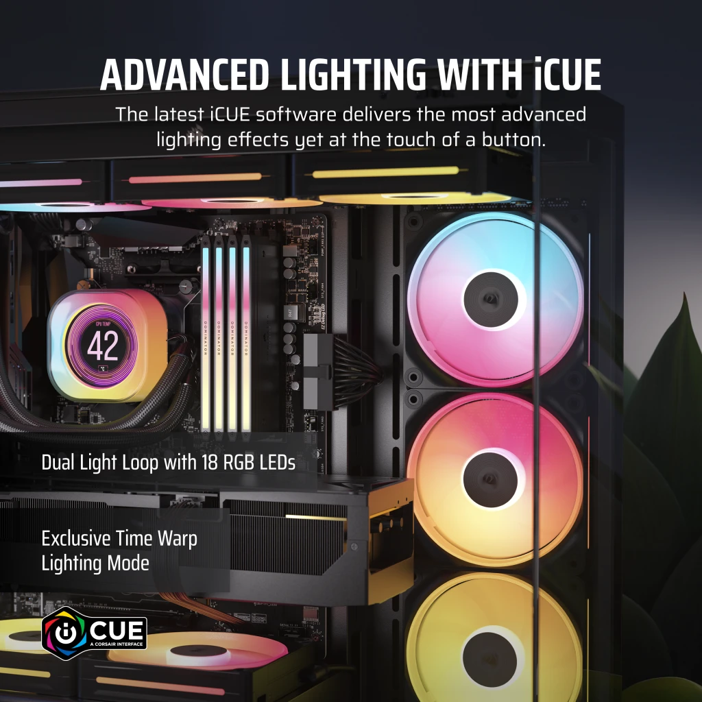iCUE LINK LX140-R RGB 140mm PWM リバースファン スターターキット