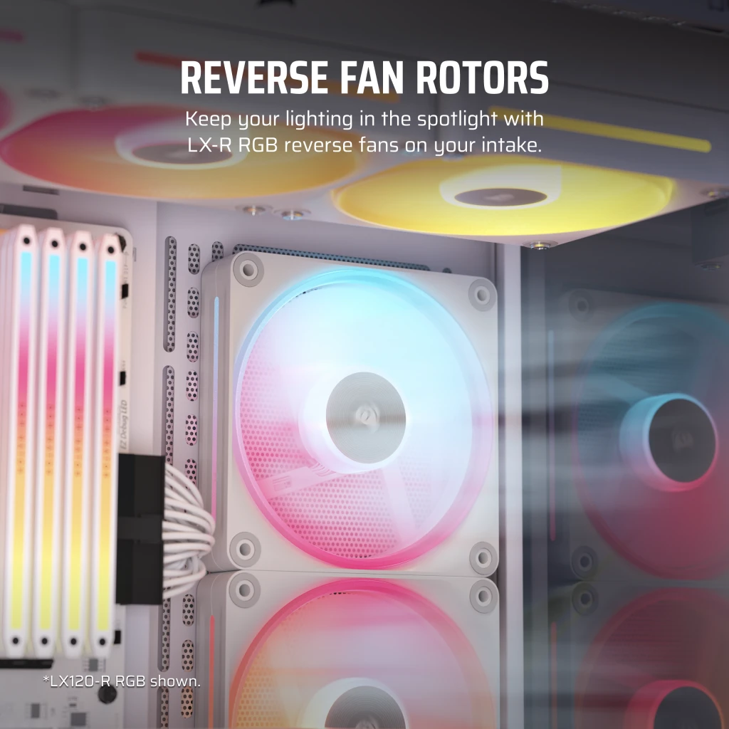 iCUE LINK LX140-R RGB 140mm PWM Reverse Fan Expansion - White
