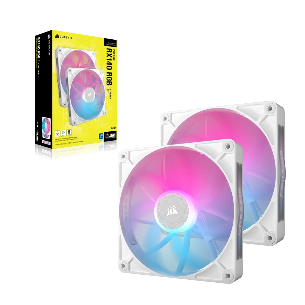 iCUE LINK RX140 RGB 140mm PWM Fan Twin Starter Kit