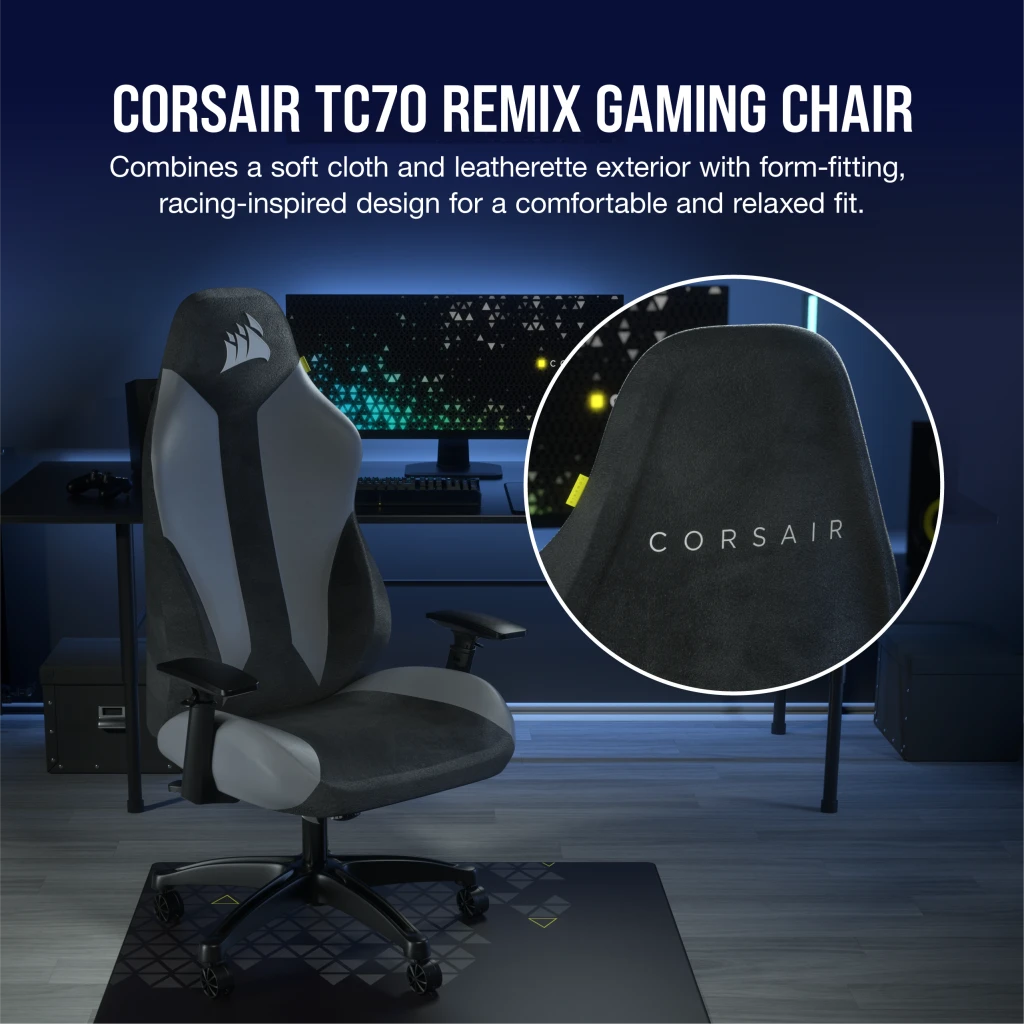 TC70 REMIX Gaming Chair - Relaxed Fit - Grey