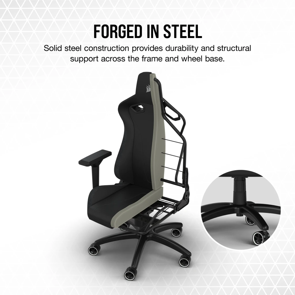 TC200 Gaming Chair – Plush – Black/Black Leatherette