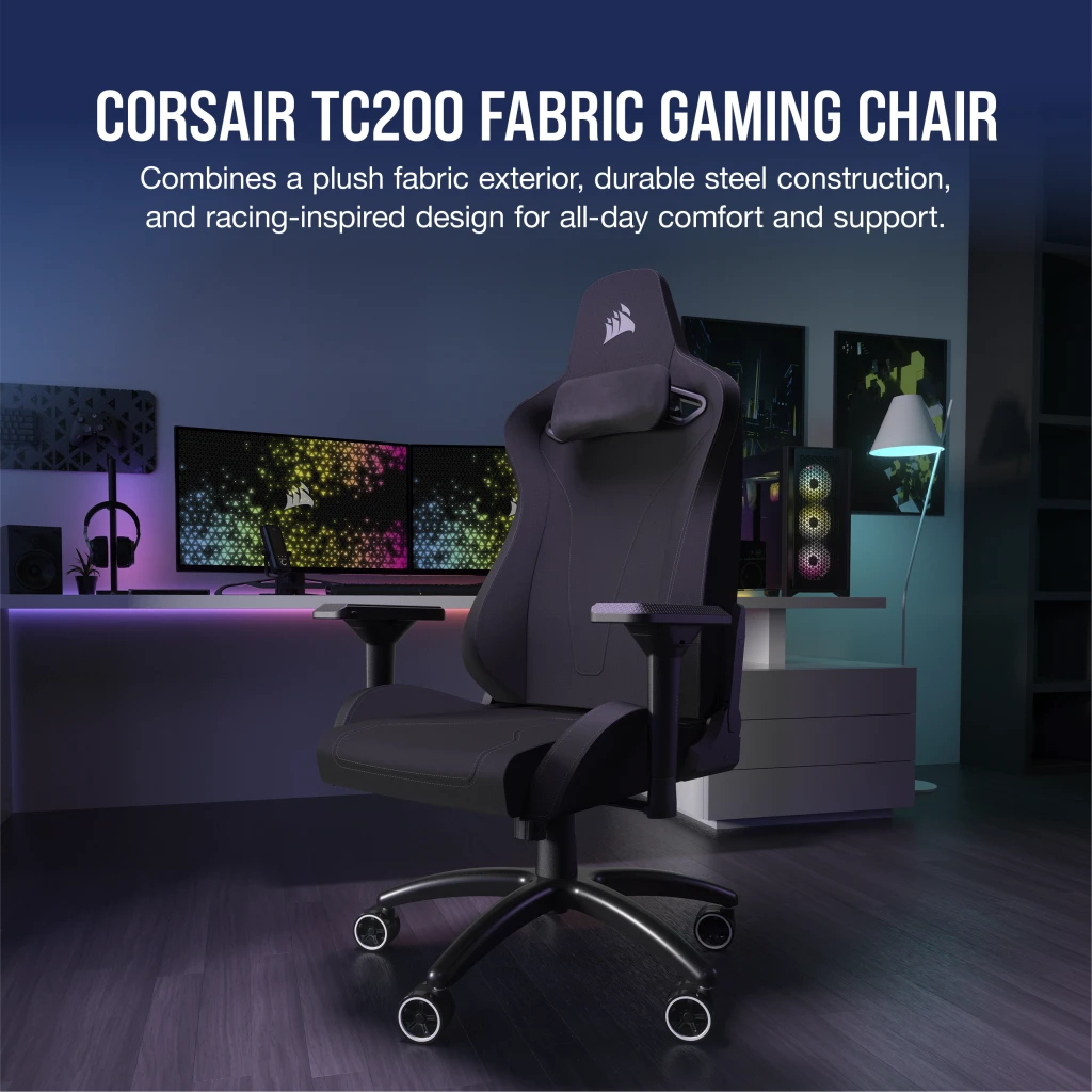 Chair Soft – Black/Black Fabric – TC200 Gaming