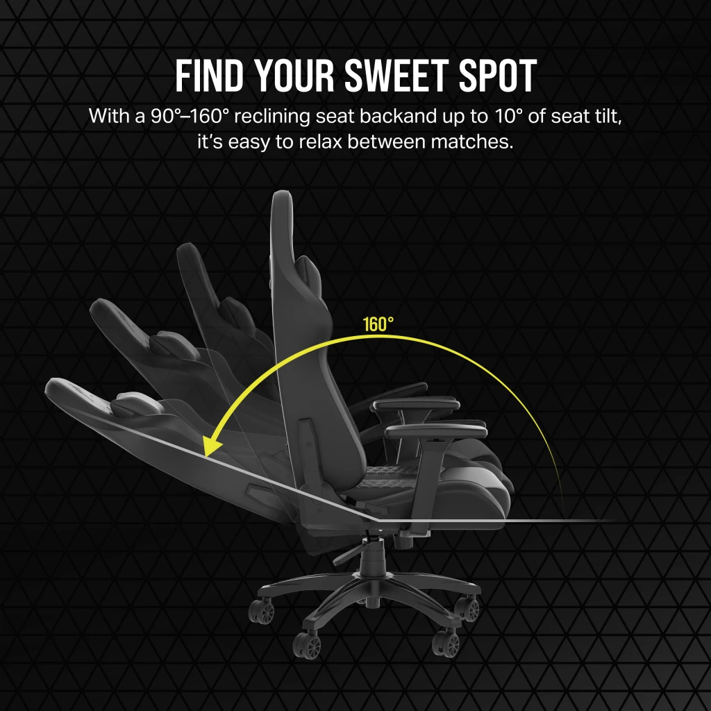 TC100 RELAXED Gaming Chair - Leatherette Black/Black