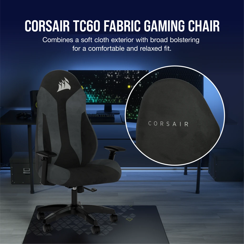 FABRIC Chair Gaming Grey — TC60