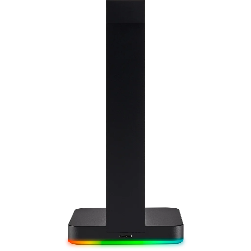  Corsair ST100 RGB Premium - Soporte para auriculares/audífonos  (construcción de aluminio duradero, iluminación RGB dinámica de 9 zonas,  entrada analógica incorporada de 0.138 in con envolvente virtual