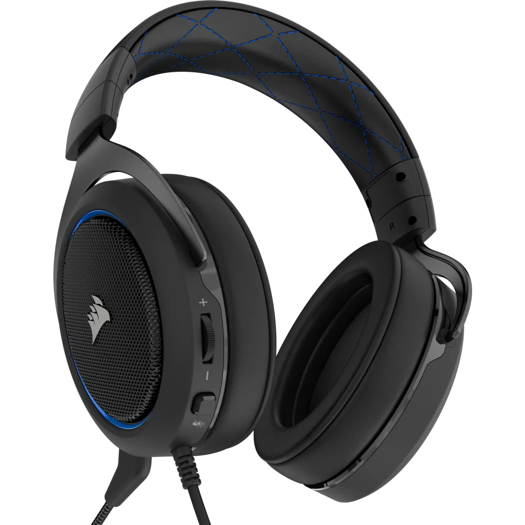 【中古】「非常に良い」Corsair コルセア HS50 PRO STEREO Blue ゲーミングヘッドセット PC PS4 Switch CA-9011217-AP SP889 HS50 Stereo Gaming Headset — Blue