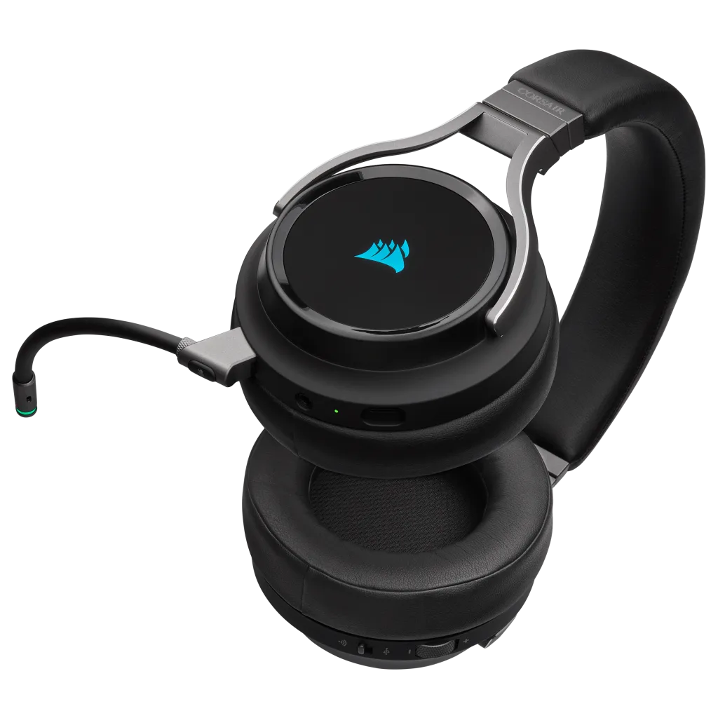 Corsair Virtuoso RGB Wireless Gaming Headset - High-Fidelity 7.1 Surround  Sound w/Broadcast Quality Microphone - Memory Foam Earcups - 20 Hour  Battery