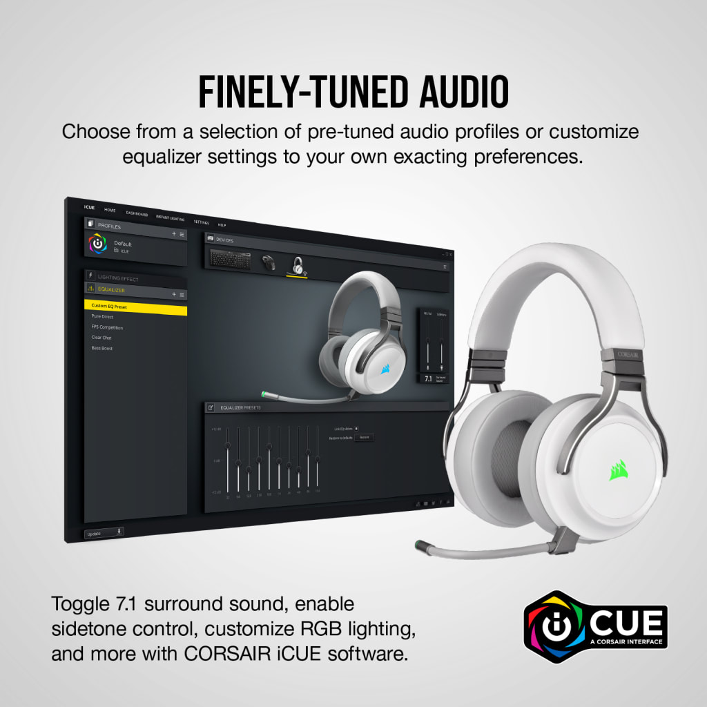 VIRTUOSO RGB WIRELESS High-Fidelity Gaming Headset — White (AP)