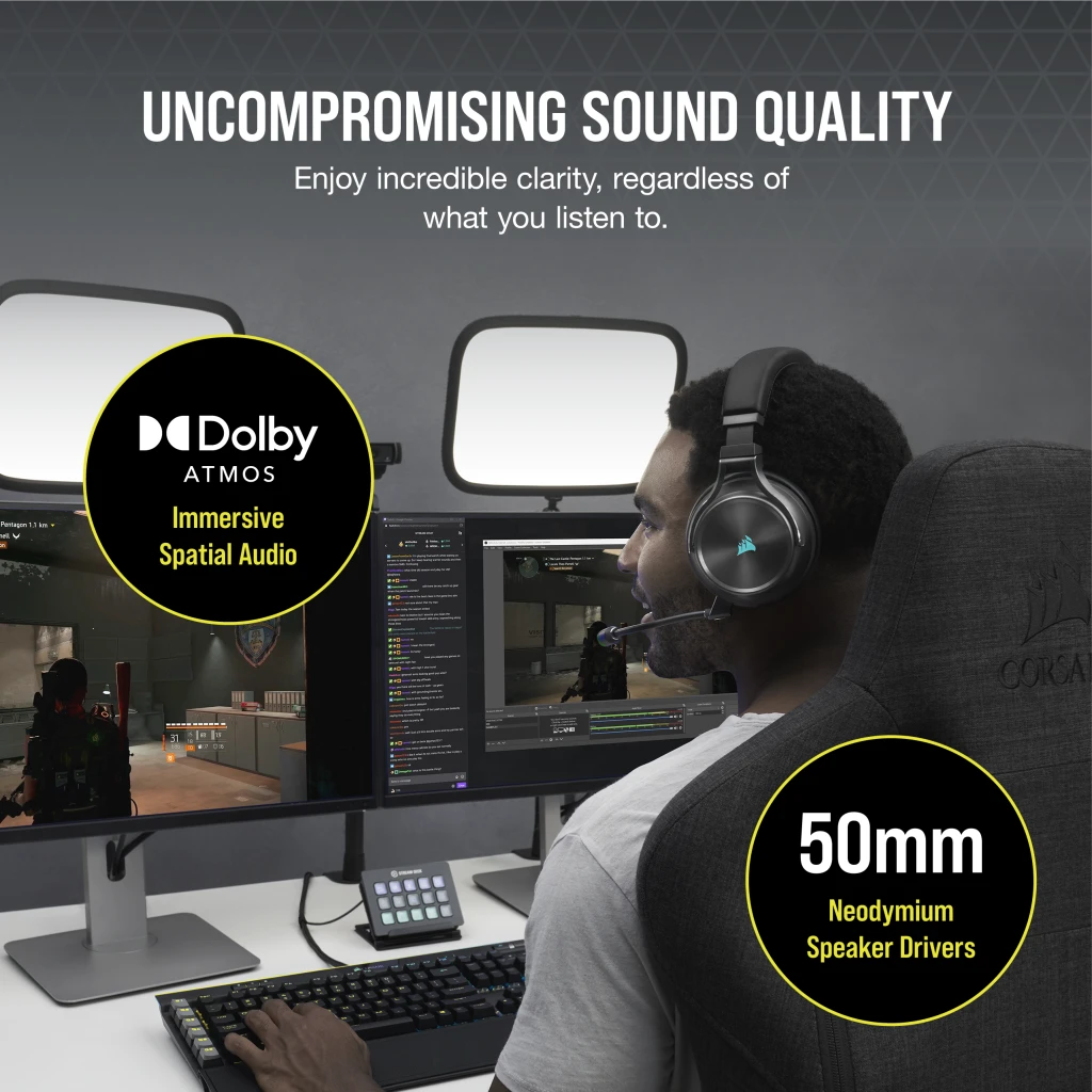 VIRTUOSO RGB WIRELESS XT High-Fidelity Gaming Headset — Slate (AP)