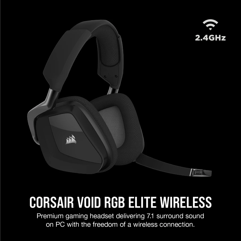 Corsair VOID RGB ELITE Auriculares inalámbricos premium para juegos con  sonido envolvente 7.1 (bl