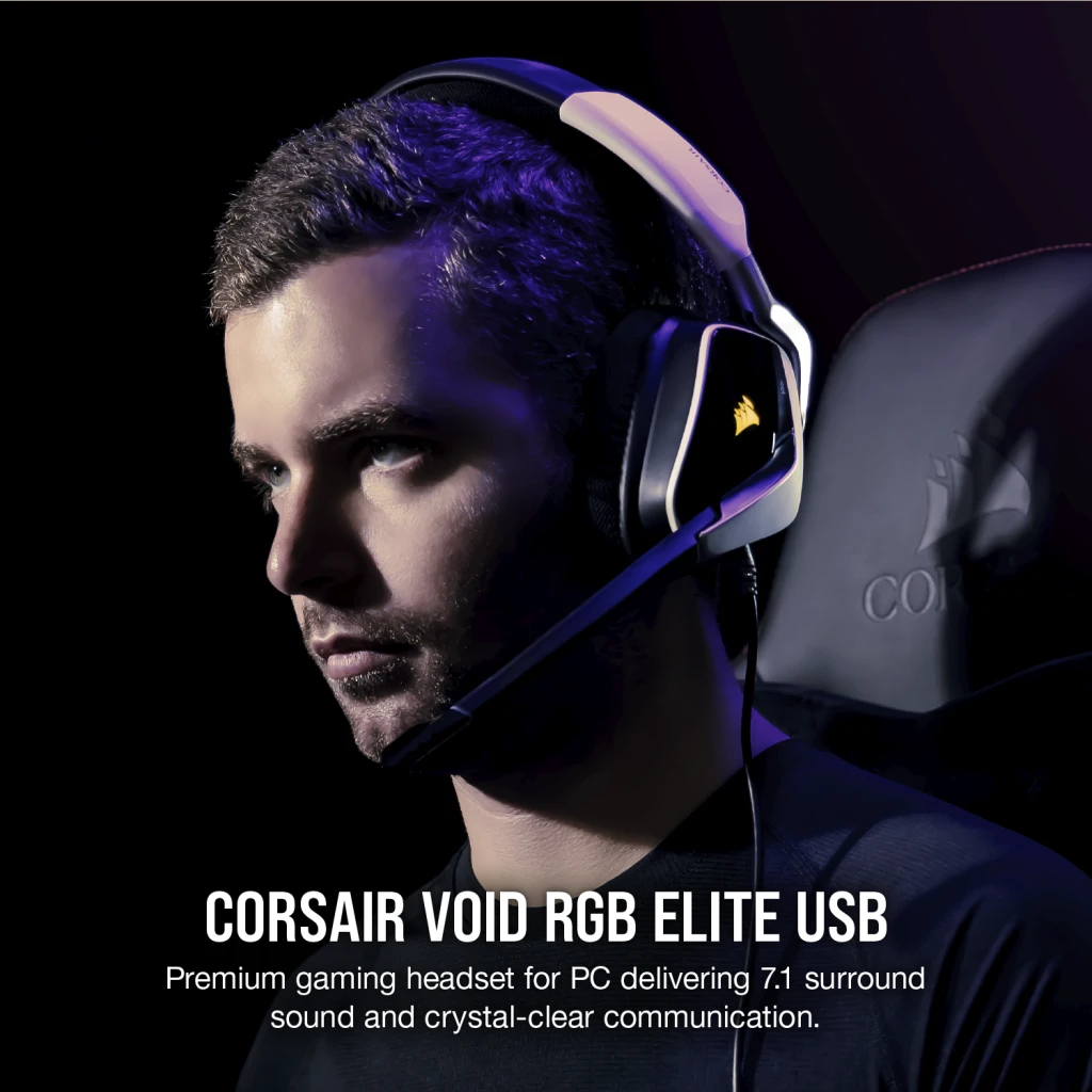 VOID RGB ELITE USB Premium Gaming Headset with 7.1 Surround Sound — White (AP)