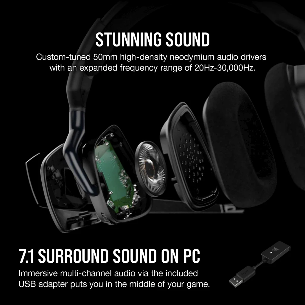Corsair VOID Elite Surround Premium Auriculares para juegos con sonido  envolvente 7.1 - Certificado Discord - Funciona con PC, Xbox Series X, Xbox  Series S, PS5, PS4, Nintendo Switch - Carbono : Videojuegos 