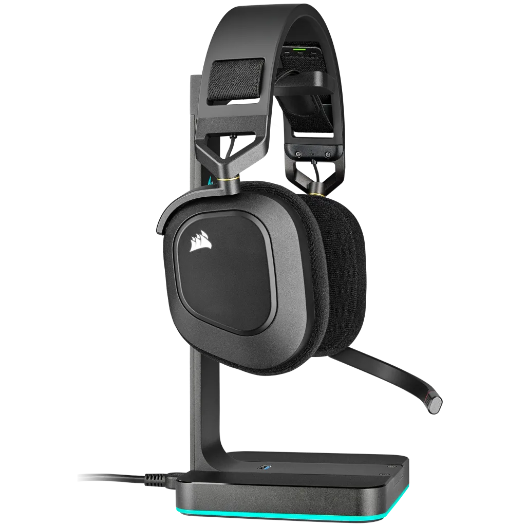 Corsair HS80 RGB Wireless Black Premium Gaming Headset With Spatial Audio  Used