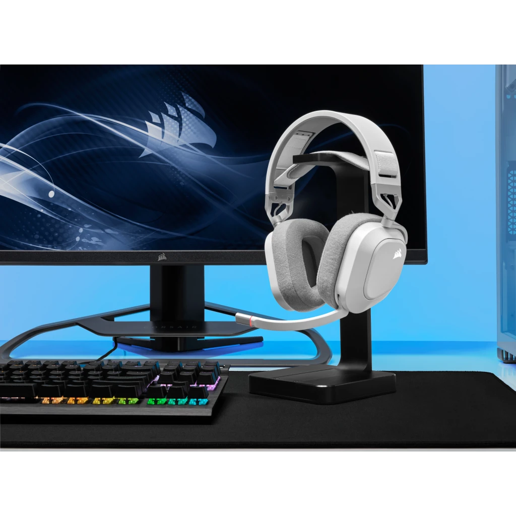 HS80 RGB WIRELESS Premium Gaming Headset with Spatial Audio — White