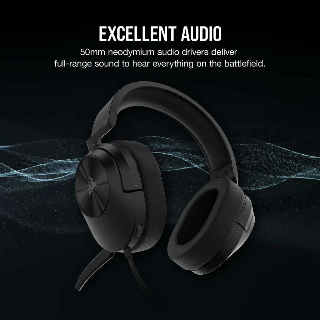 HS55 STEREO Wired Gaming Headset — Carbon (AP)