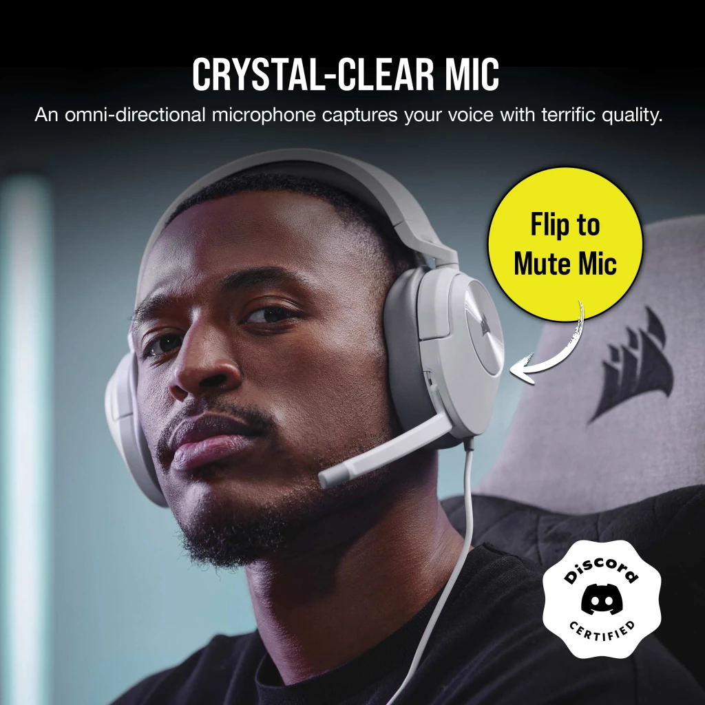 HS55 STEREO Wired Gaming Headset — White (AP)