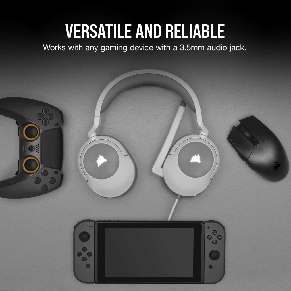 HS55 STEREO Wired Gaming Headset — White (AP)