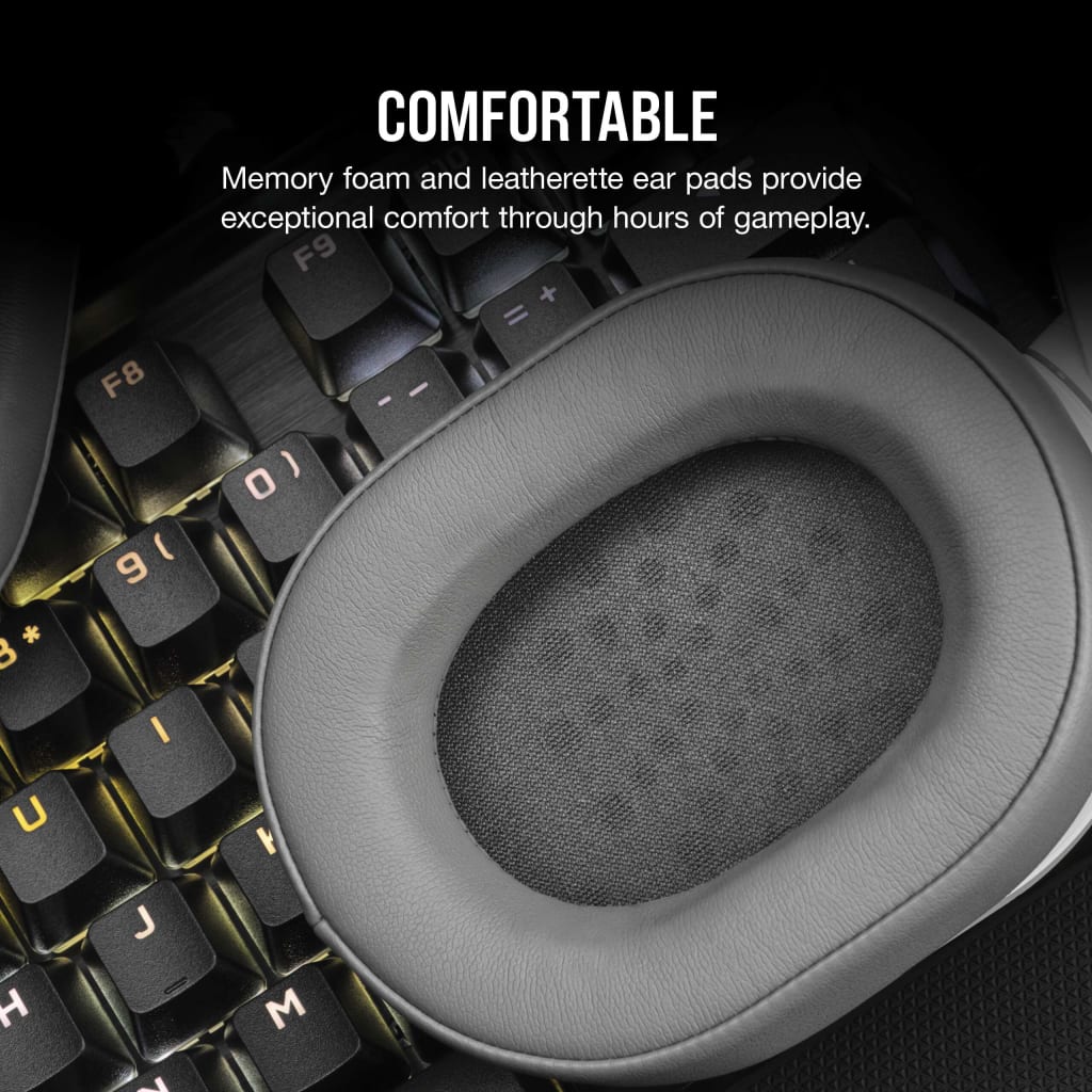 Corsair HS55 STEREO Wired Gaming Headset - White (EU) thumbnail 5