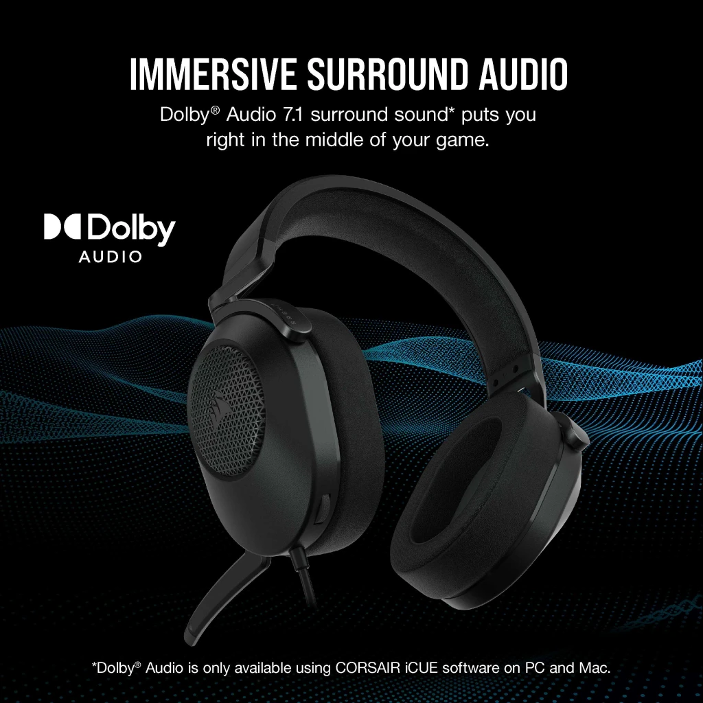 HS65 SURROUND Wired Gaming Headset — Carbon (AP)