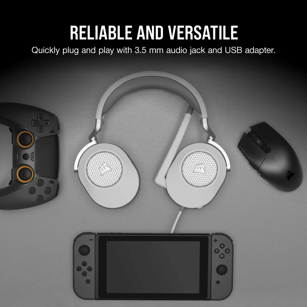 HS65 SURROUND Wired Gaming Headset — White (AP)