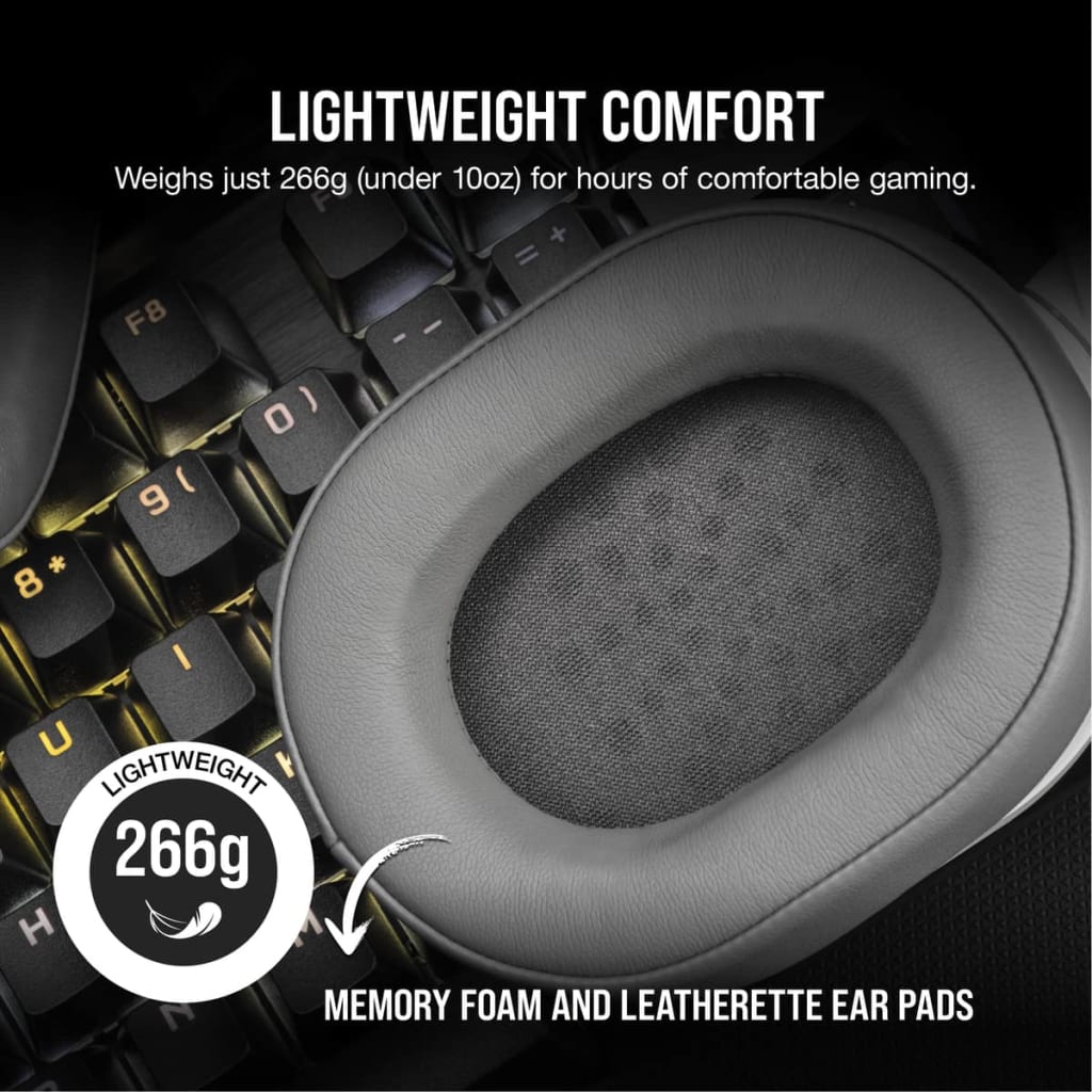Corsair HS55 WIRELESS Gaming Headset - White (EU) thumbnail 4