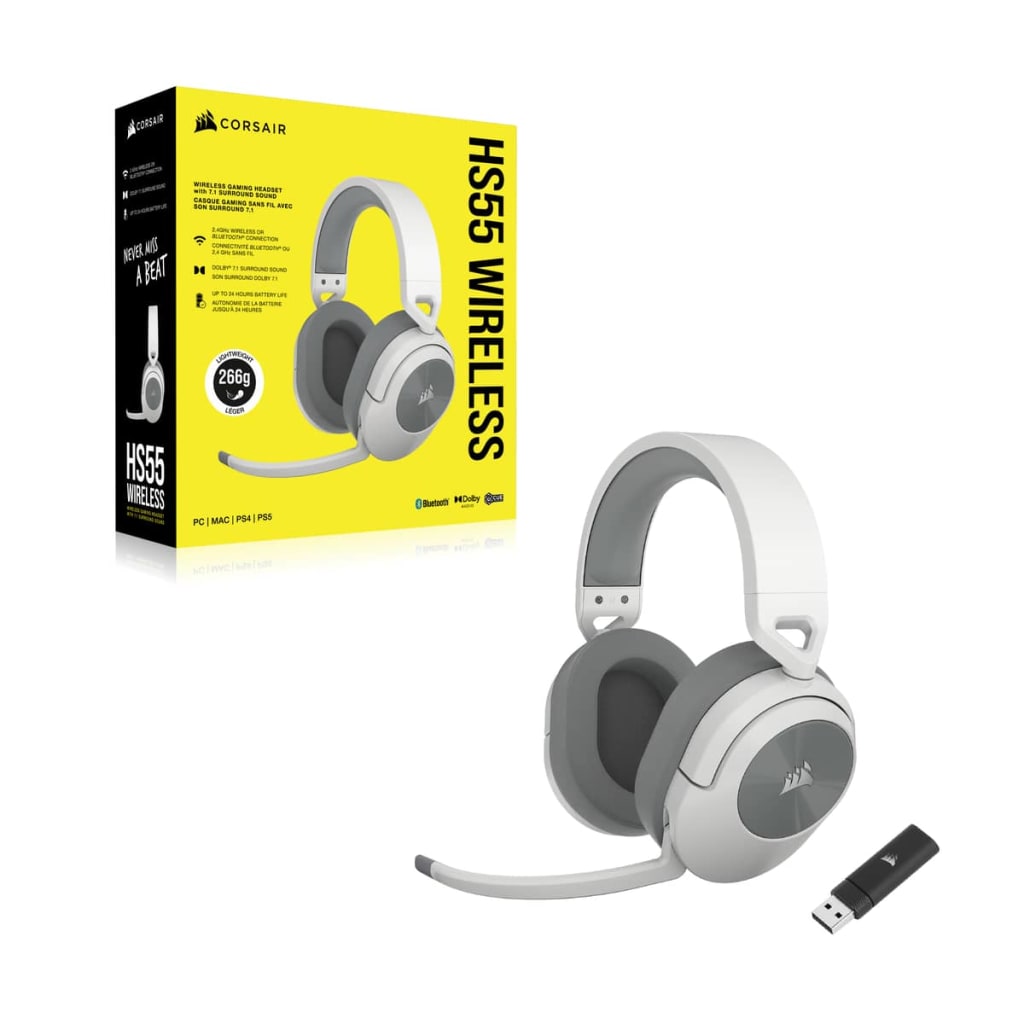 New Corsair HS55 Core Carbon Wireless Gaming Headset for PC, Mac