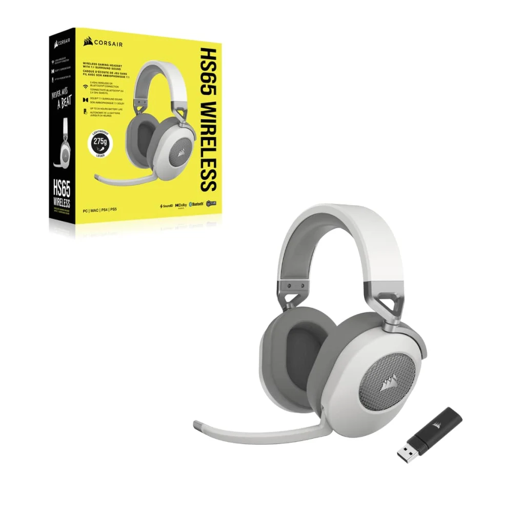 HS65 WIRELESS Gaming Headset — White (AP)